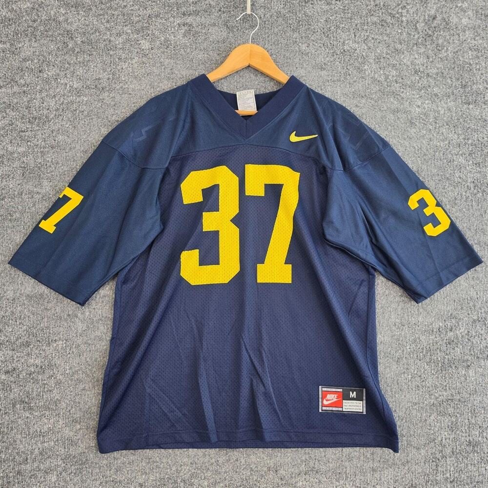 Vintage Michigan Wolverines Jersey Mens Medium Blue 37 NCAA Football Nike USA